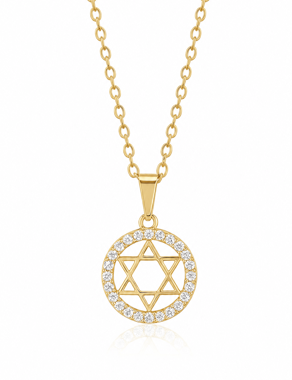 Disk Pave Star of David Necklace - NOA Jewels - 