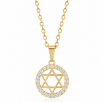 Disk Pave Star of David Necklace - NOA Jewels - 