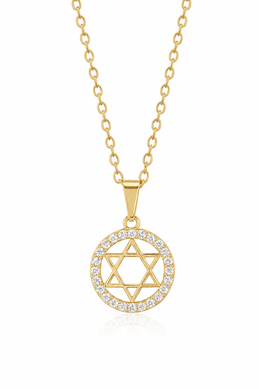 Disk Pave Star of David Necklace - NOA Jewels - 