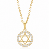 Disk Pave Star of David Necklace - NOA Jewels - 