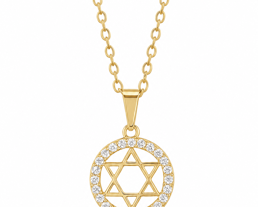 Disk Pave Star of David Necklace - NOA Jewels - 