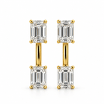 Emerald-Cut Floating Studs - NOA Jewels - Earrings