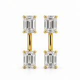 Emerald-Cut Floating Studs - NOA Jewels - Earrings