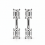 Emerald-Cut Floating Studs - NOA Jewels - Earrings