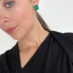 Emerald Ovesized Goddess Studs - NOA Jewels -