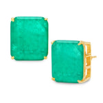 Emerald Ovesized Goddess Studs - NOA Jewels -