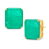 Emerald Ovesized Goddess Studs - NOA Jewels -