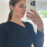 Emerald Ovesized Goddess Studs - NOA Jewels -