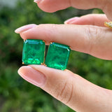Emerald Ovesized Goddess Studs - NOA Jewels -