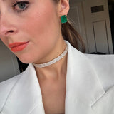 Emerald Ovesized Goddess Studs - NOA Jewels - 