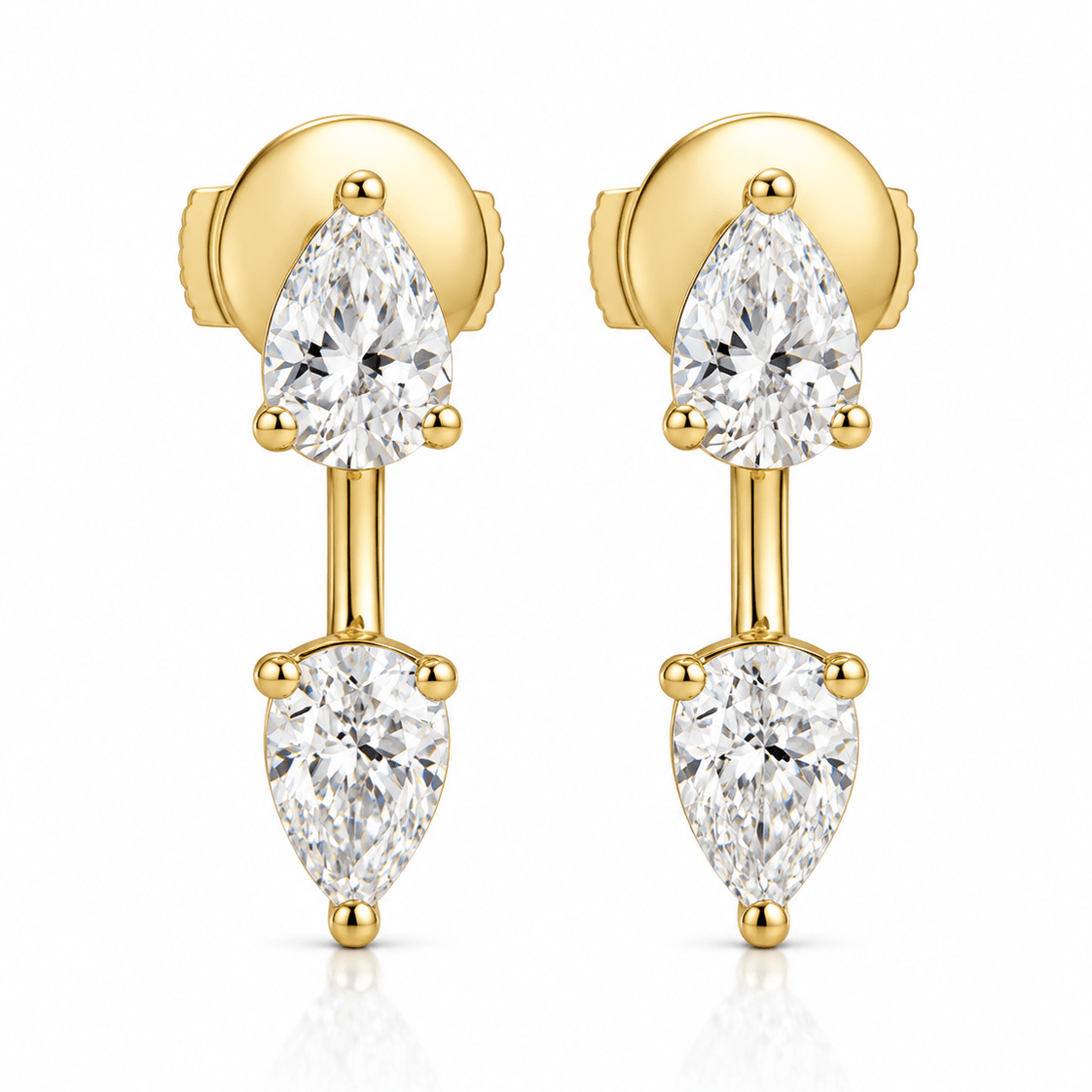 Floating Double Diamond Studs - NOA Jewels -