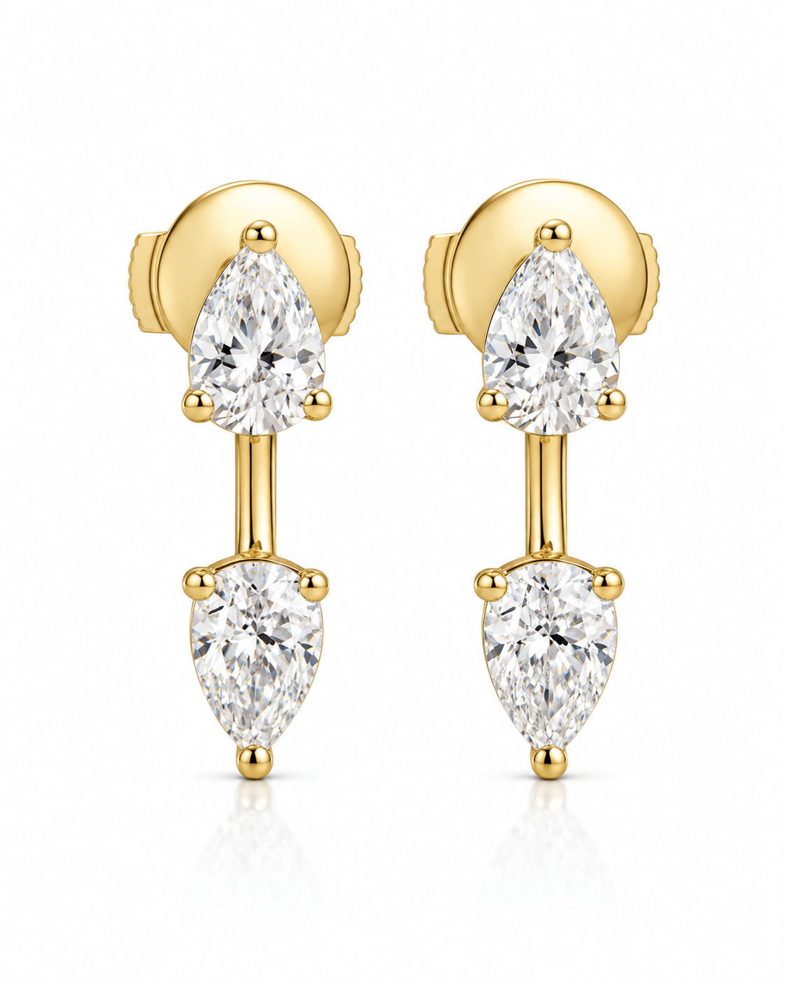 Floating Double Diamond Studs - NOA Jewels -