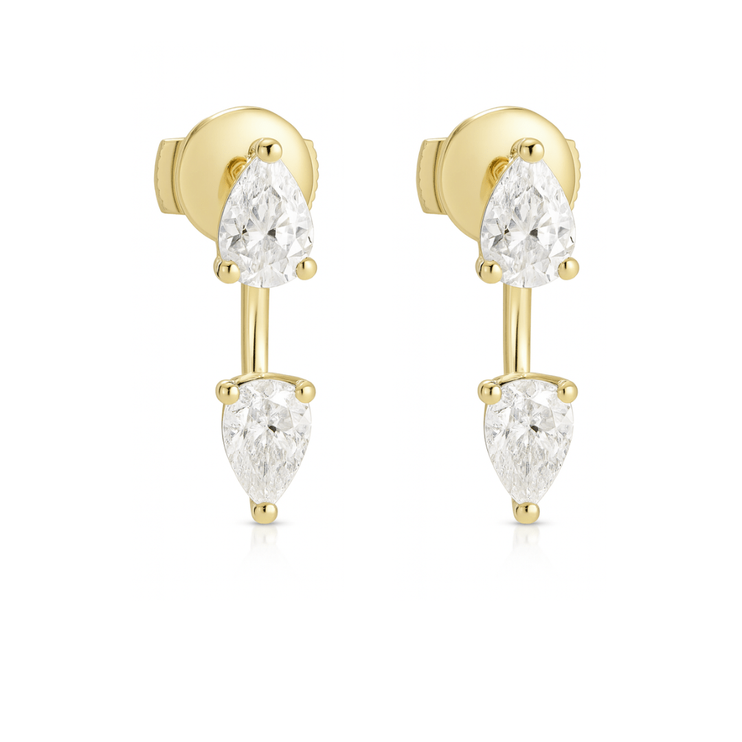 Floating Double Diamond Studs - NOA Jewels - 