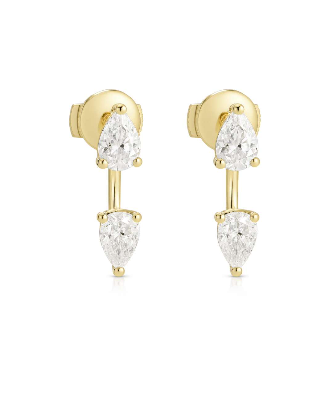 Floating Double Diamond Studs - NOA Jewels - 