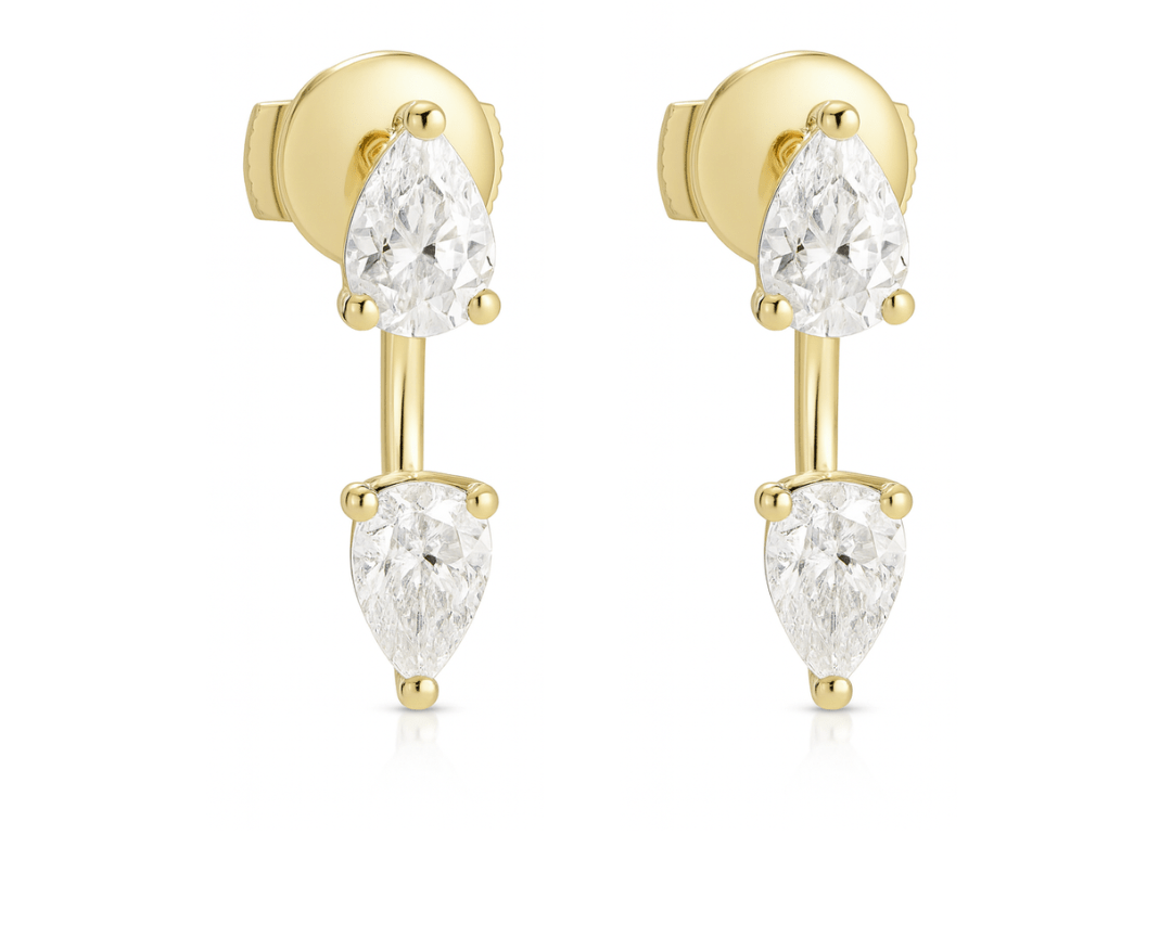 Floating Double Diamond Studs - NOA Jewels - 