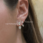 Floating Double Diamond Studs - NOA Jewels -