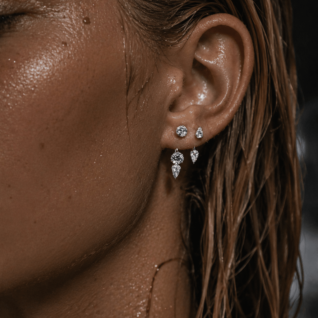 Floating Double Diamond Studs - NOA Jewels - 