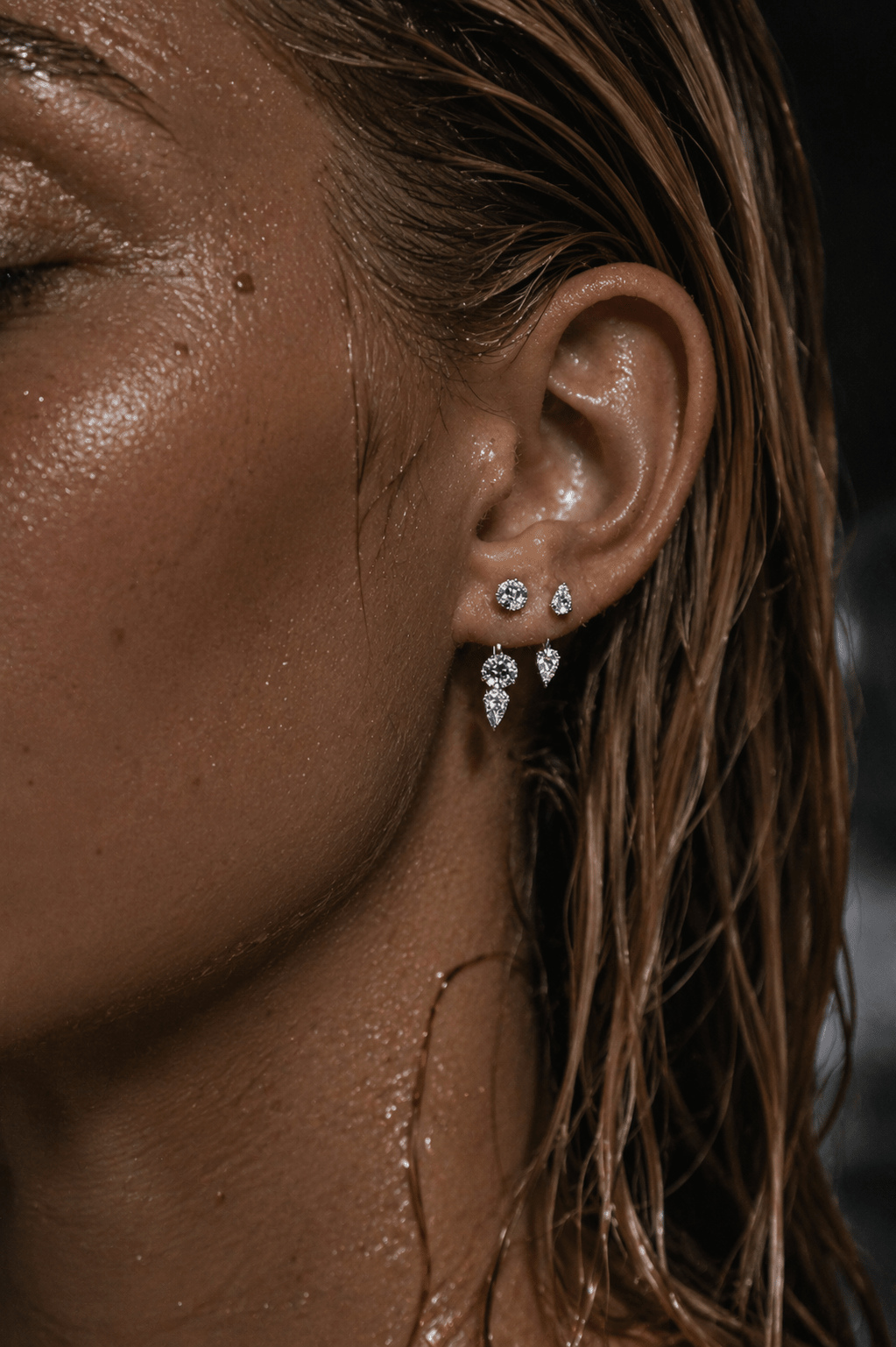 Floating Double Diamond Studs - NOA Jewels - 