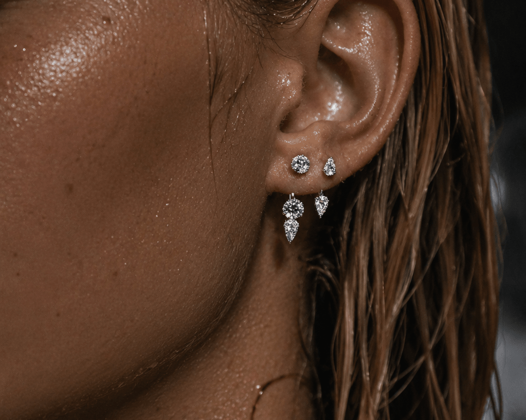 Floating Double Diamond Studs - NOA Jewels - 