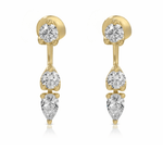 Floating Triple Diamond Studs - NOA Jewels - 