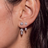 Floating Triple Diamond Studs - NOA Jewels -