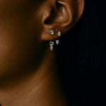 Floating Triple Diamond Studs - NOA Jewels - 