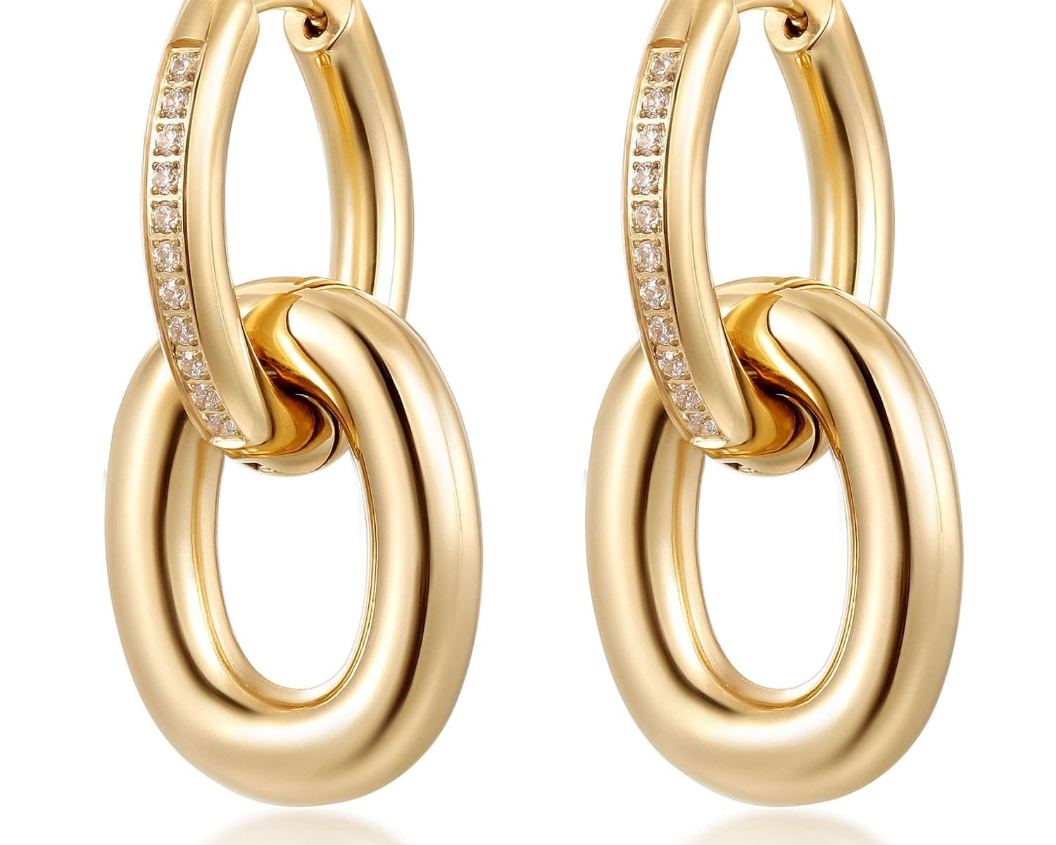Golden Oval Cascade Pave - NOA Jewels - 