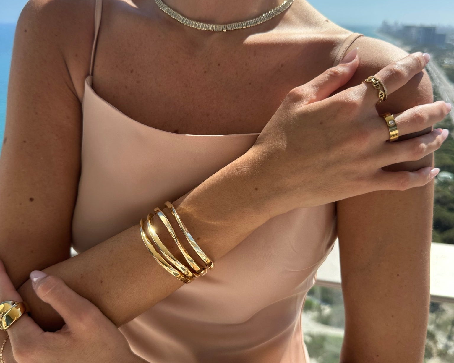 Golden Tide Bangle - NOA Jewels - 