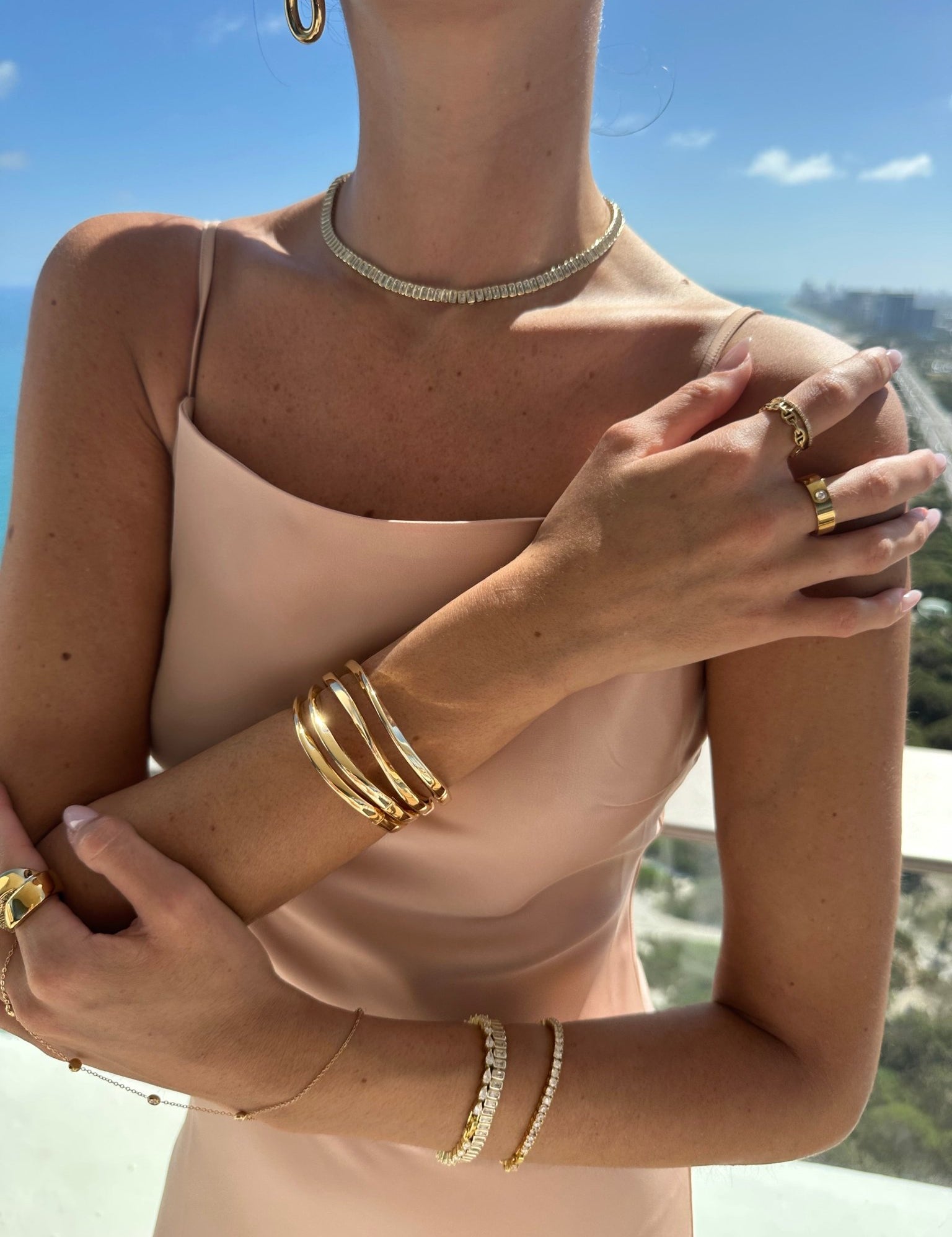 Golden Tide Bangle - NOA Jewels - 