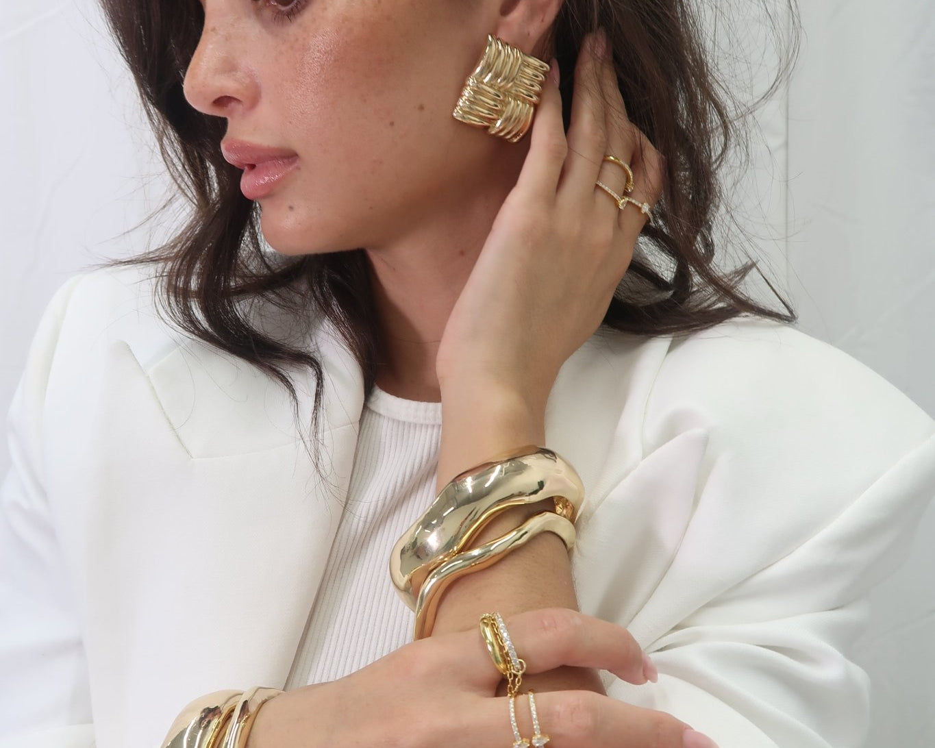 Golden Wave Bangle - NOA Jewels -