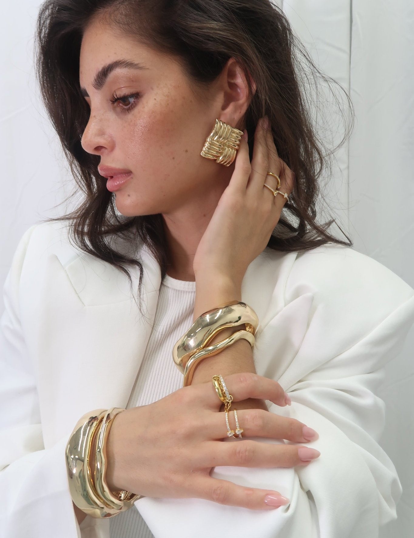 Golden Wave Bangle - NOA Jewels -