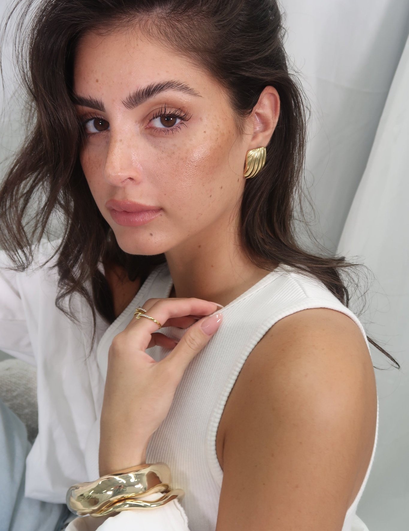 Golden Wave Studs - NOA Jewels -