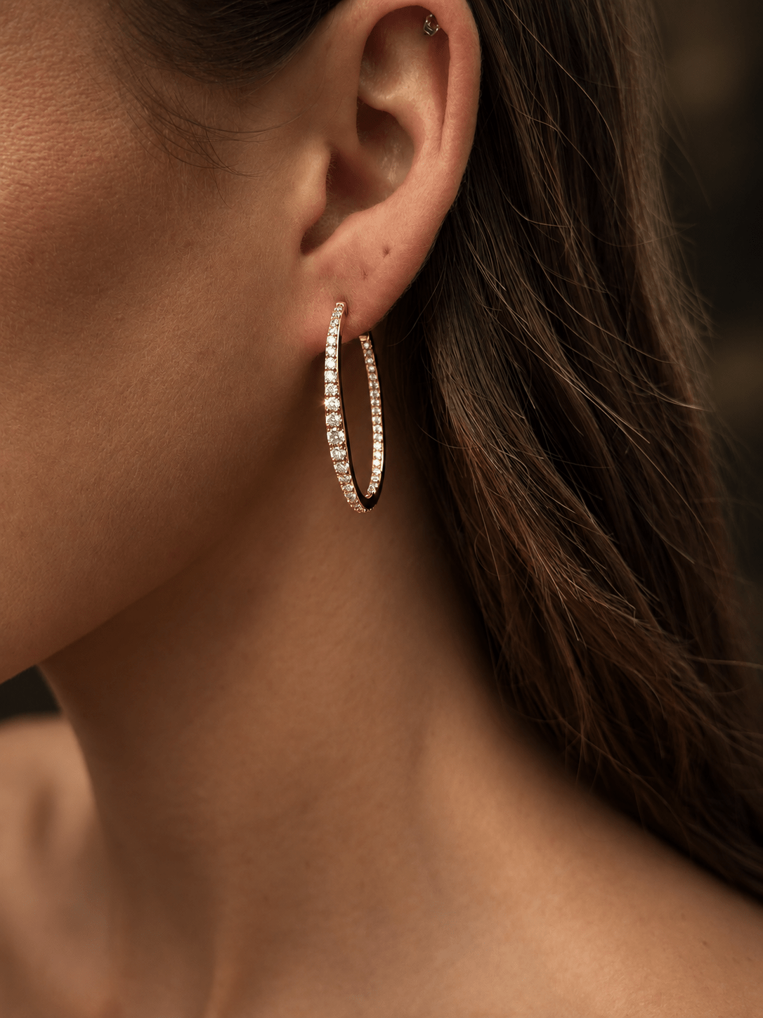 Graduated Diamond Hoops - NOA Jewels -
