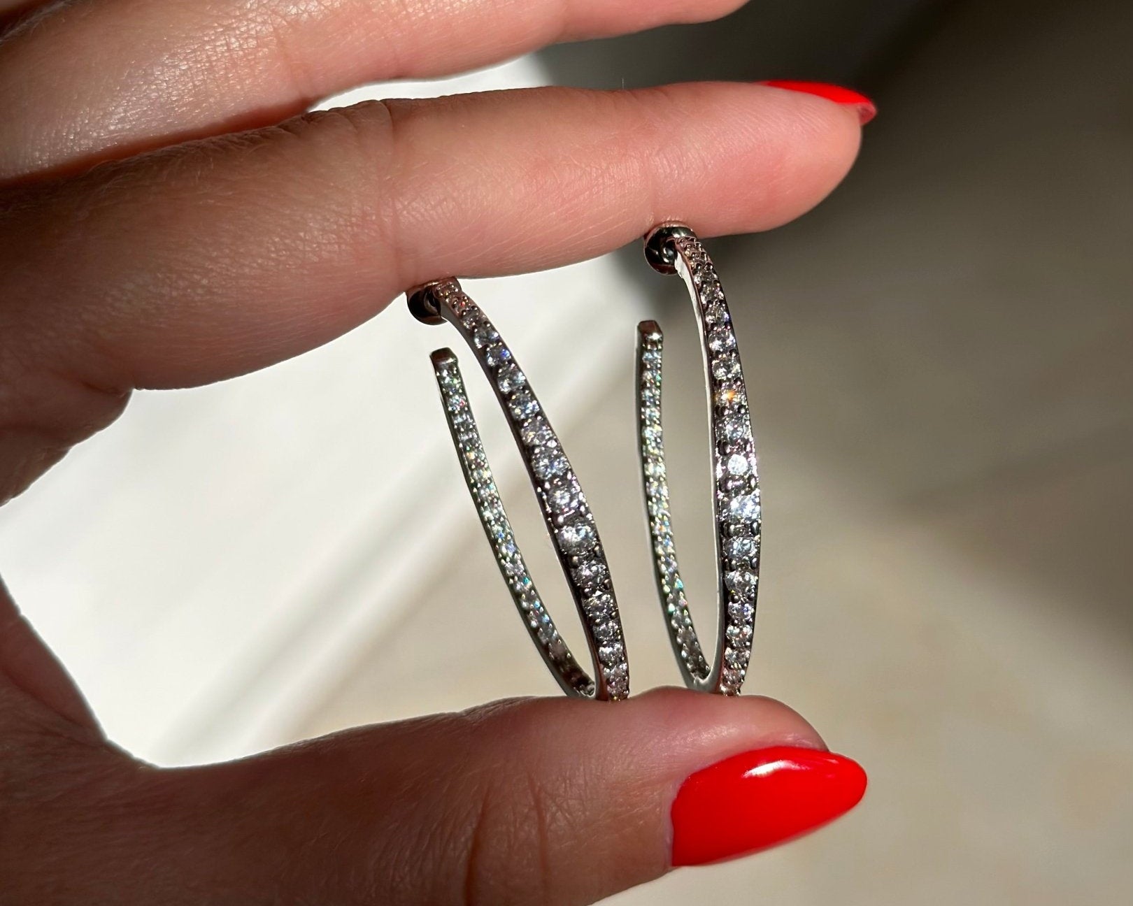 Graduated Diamond Hoops - NOA Jewels -