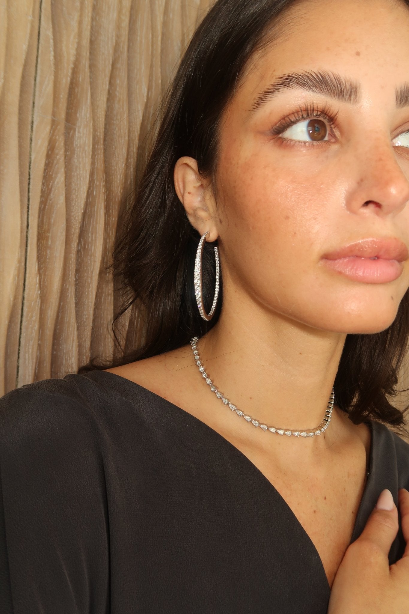 Graduated Diamond Hoops - NOA Jewels - 