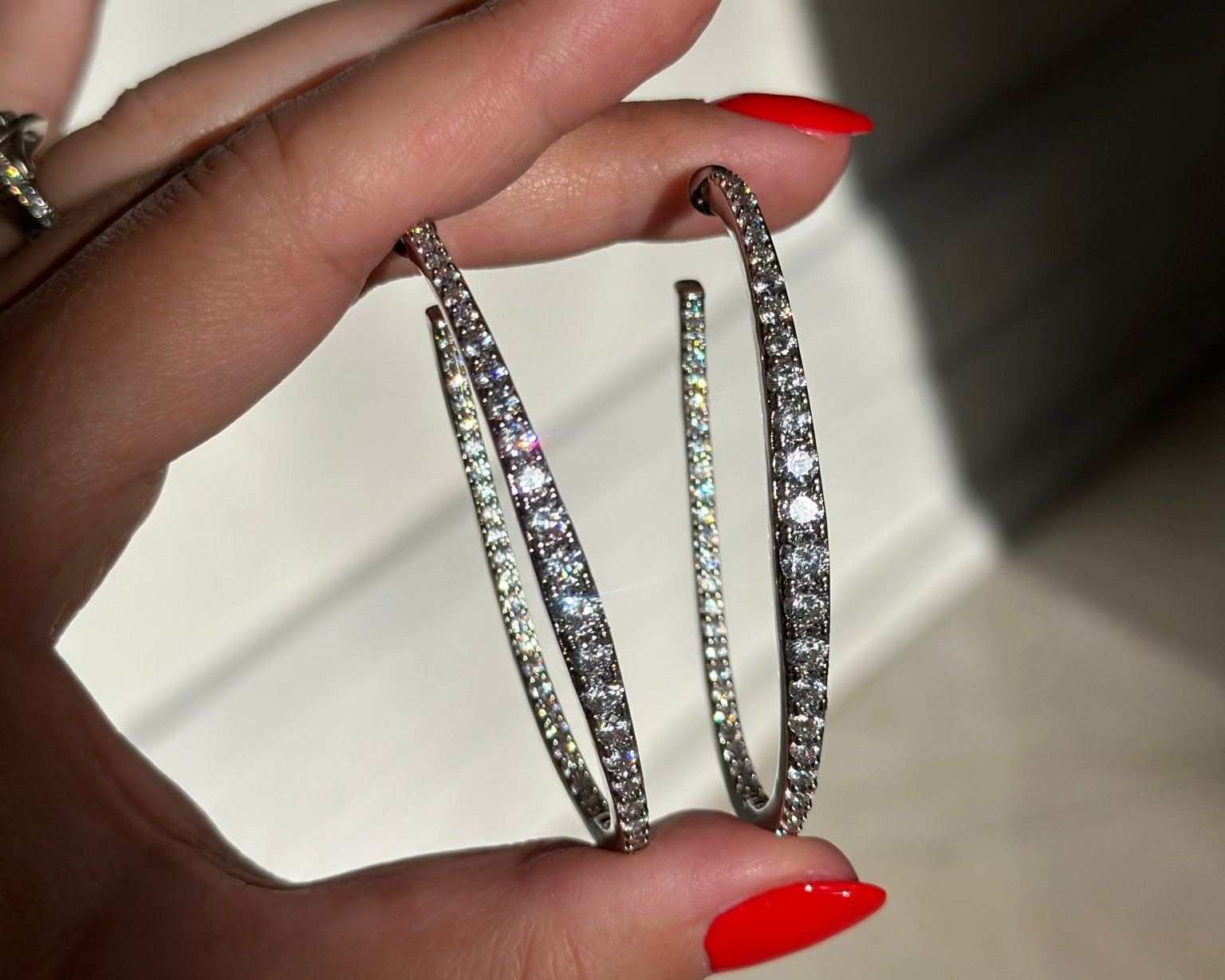Graduated Diamond Hoops - NOA Jewels -