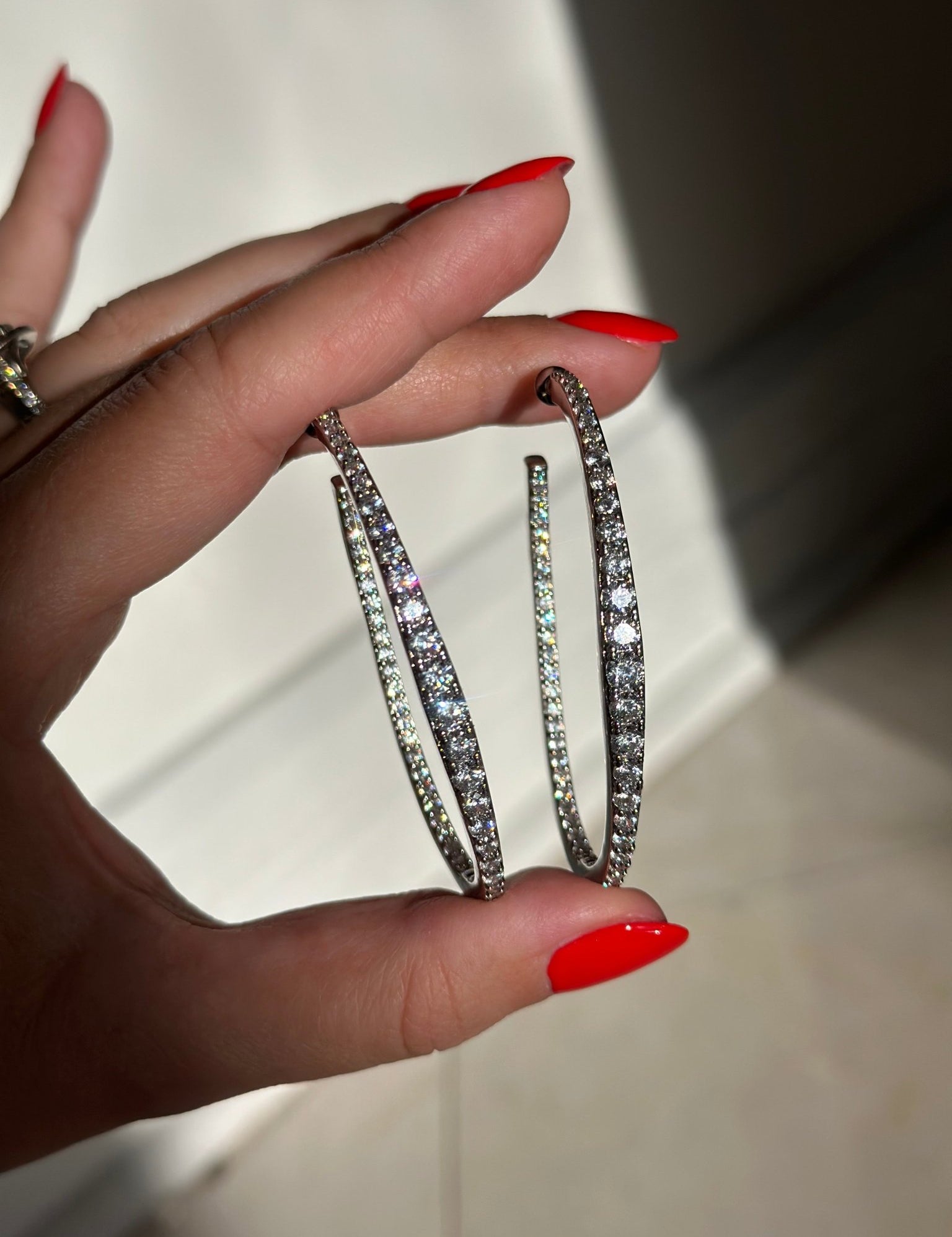 Graduated Diamond Hoops - NOA Jewels -