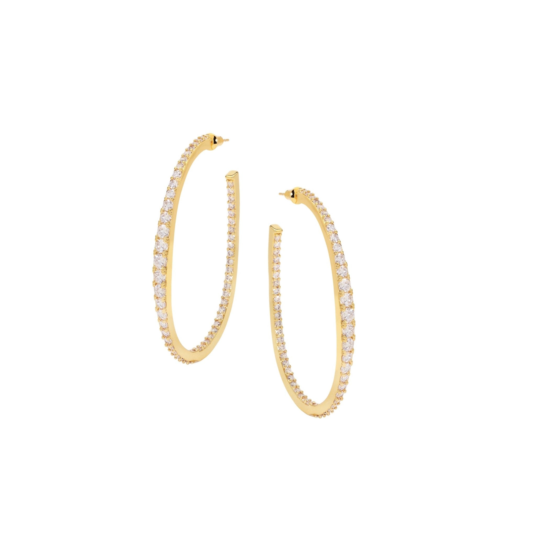 Graduated Diamond Hoops - NOA Jewels -