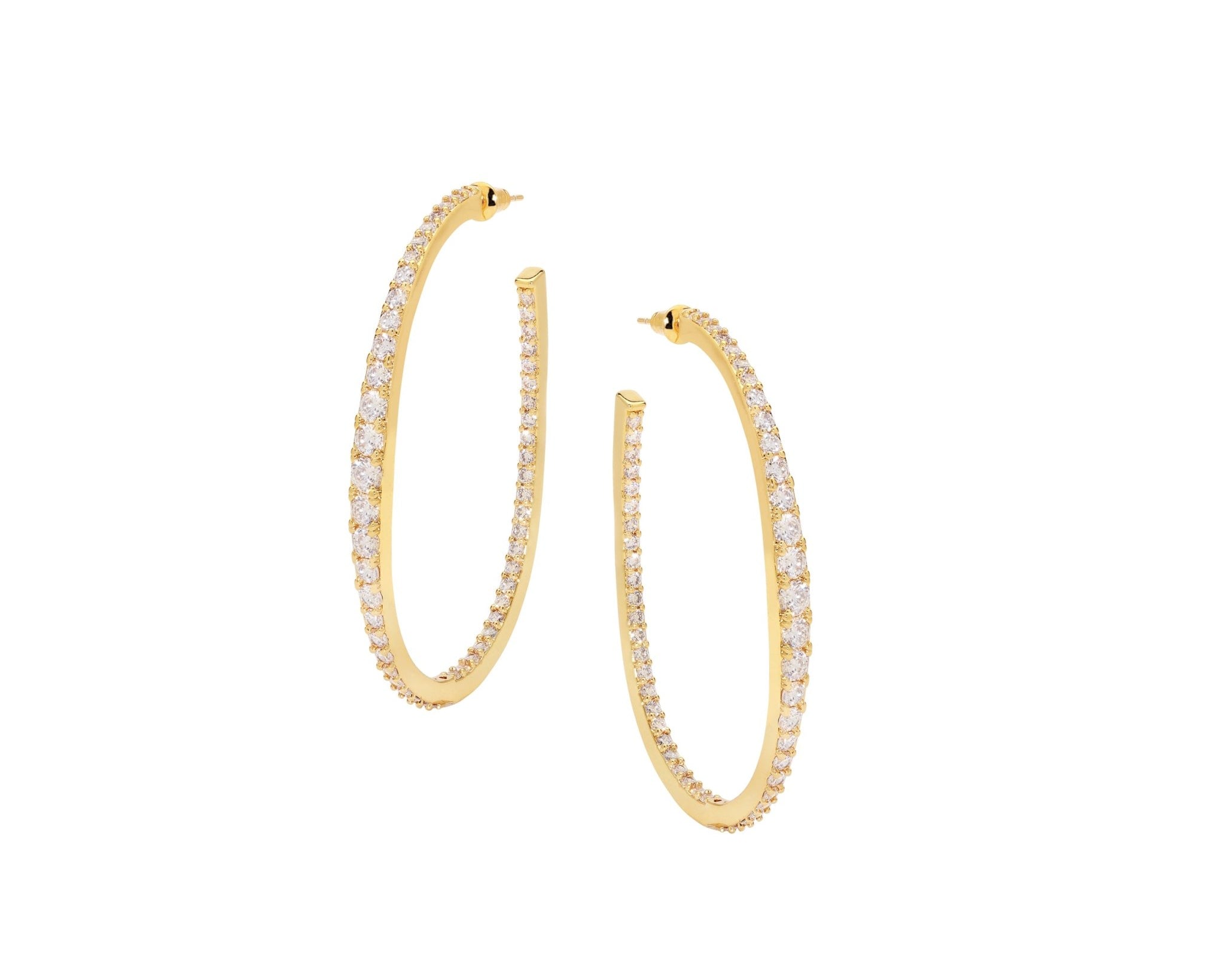 Graduated Diamond Hoops - NOA Jewels -