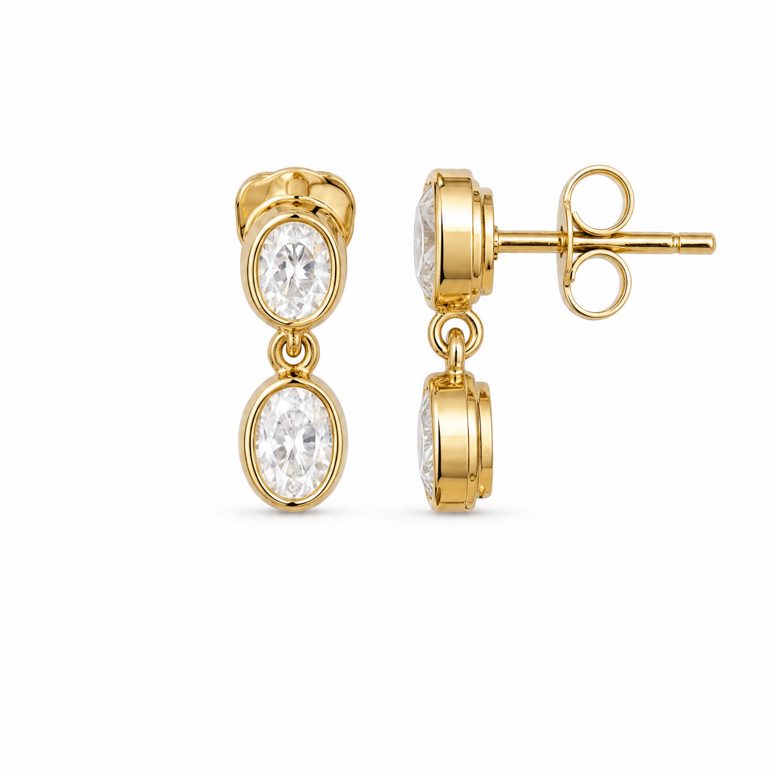 La Dauphine Double Oval Bezel Drop - NOA Jewels - Earrings