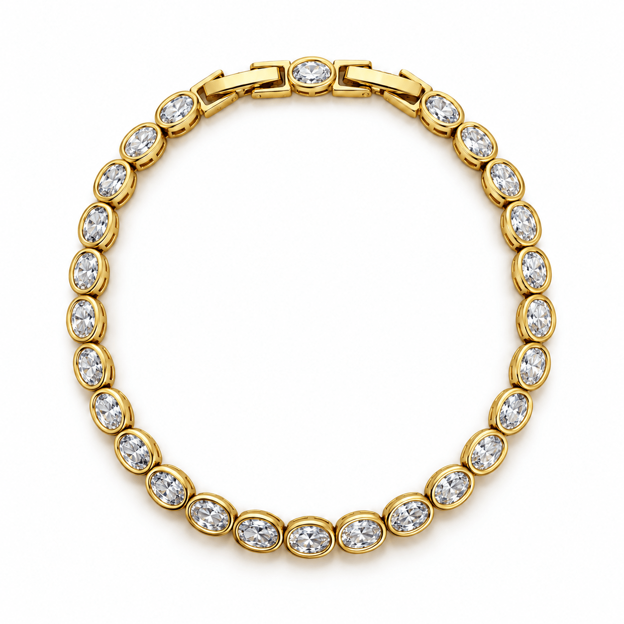 La Dauphine Oval Bezel Tennis Bracelet - NOA Jewels - Bracelet