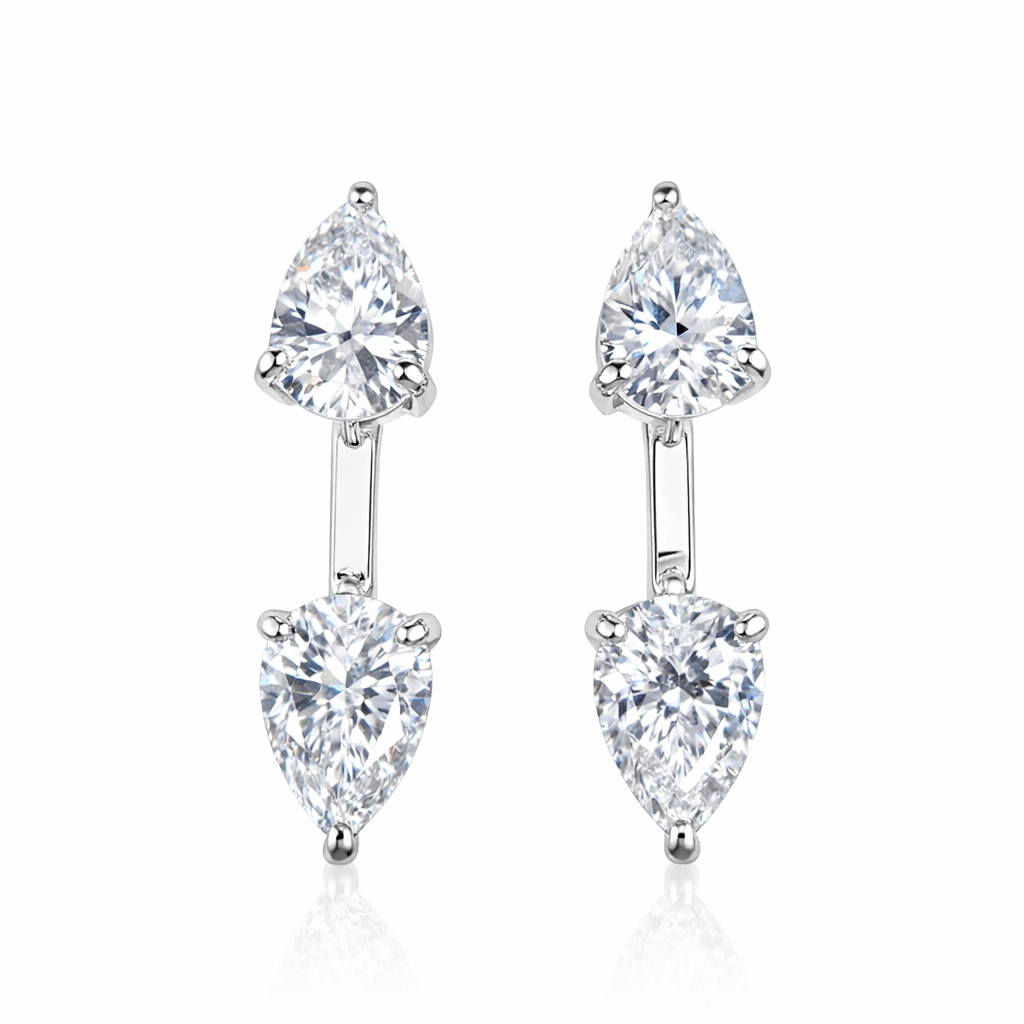 Large Floating Double Diamond Studs - NOA Jewels - 