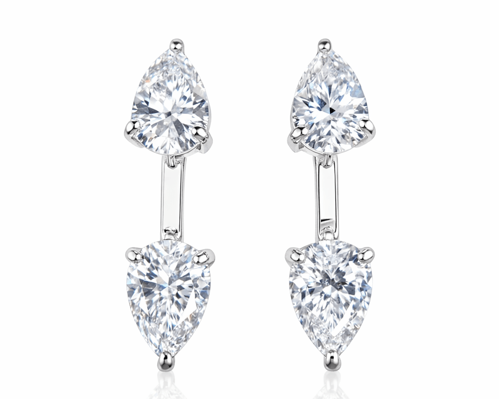 Large Floating Double Diamond Studs - NOA Jewels - 