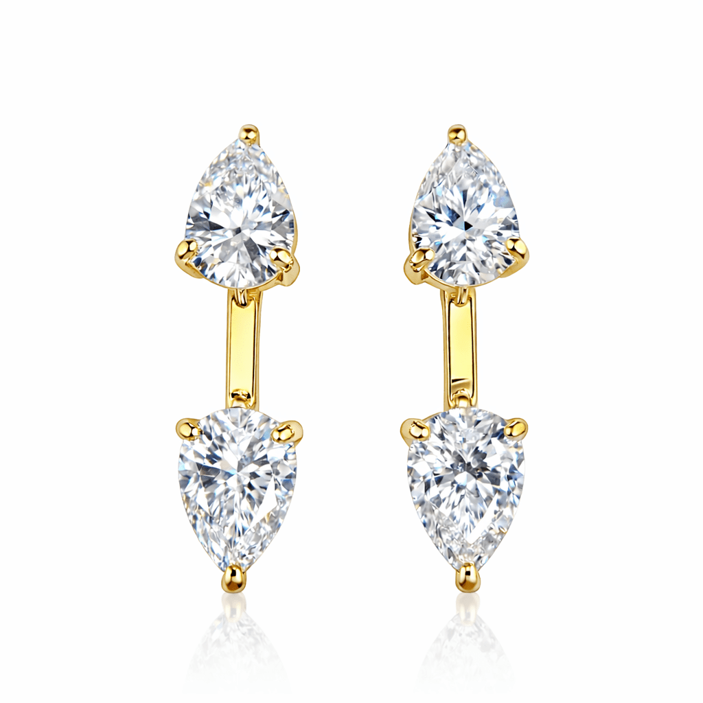 Large Floating Double Diamond Studs - NOA Jewels - 