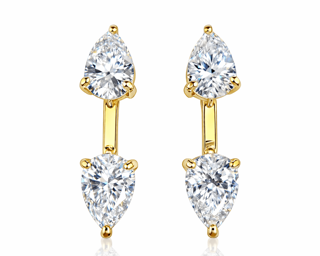 Large Floating Double Diamond Studs - NOA Jewels - 