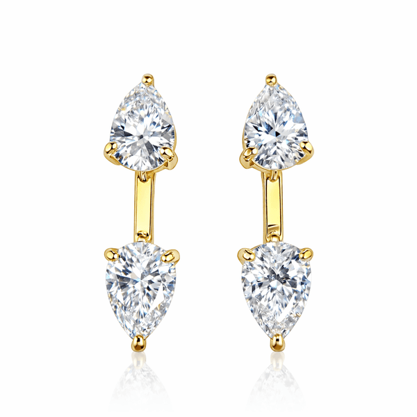 Large Floating Double Diamond Studs