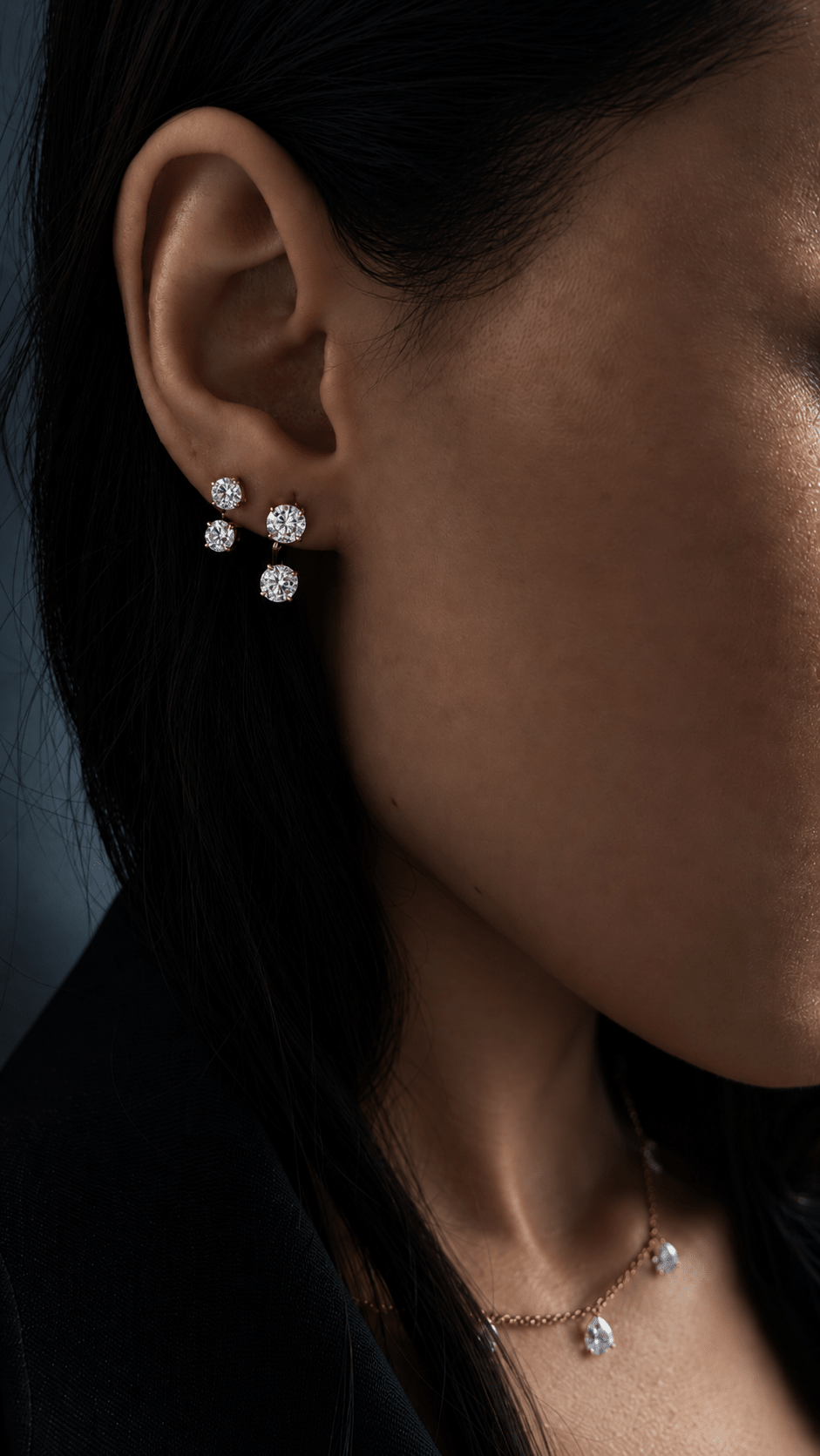 Large Round Floating Studs - NOA Jewels - Earrings
