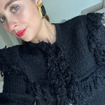 Laurent - Golden Black Resin Earrings - NOA Jewels - 
