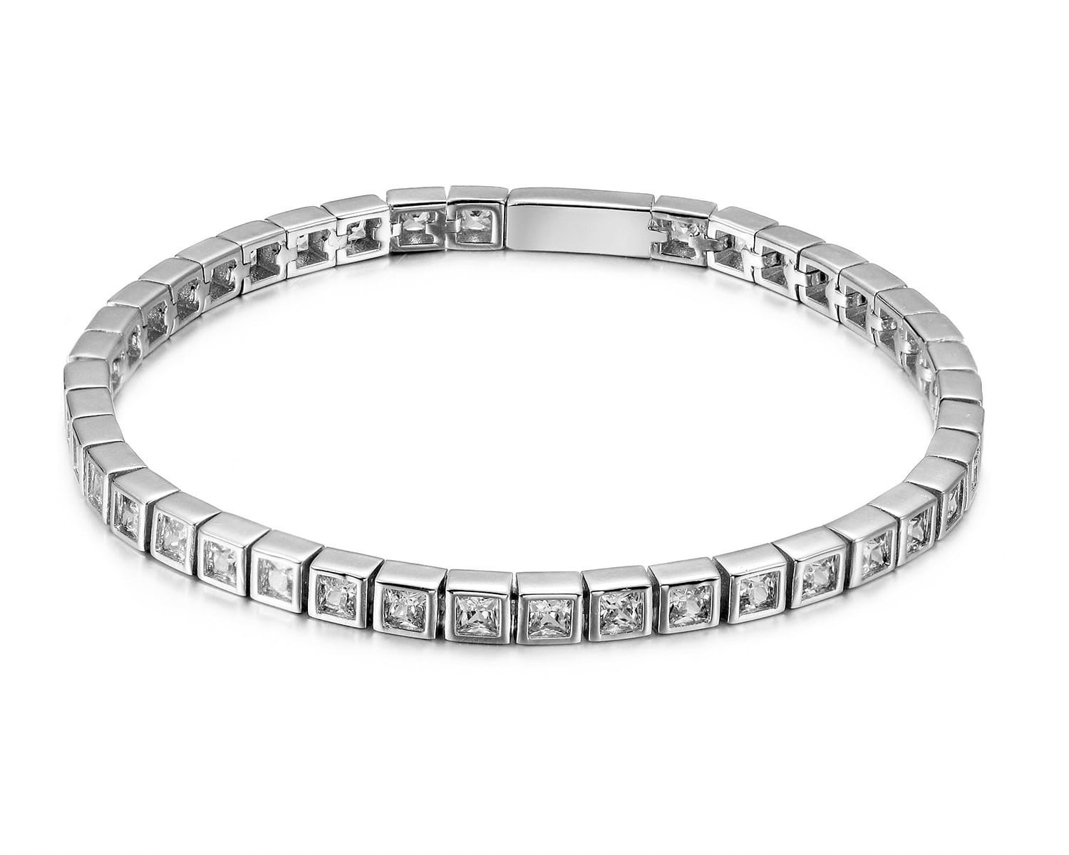 Le Carreau - Square Diamond Waterproof Tennis Bracelet - NOA Jewels - 
