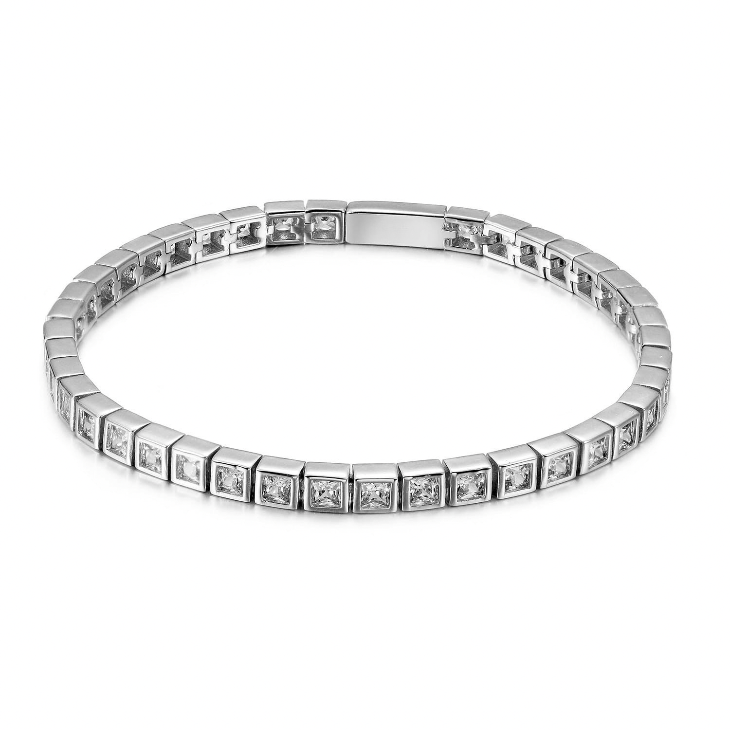 Le Carreau - Square Diamond Waterproof Tennis Bracelet - NOA Jewels - 